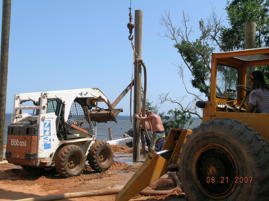Piling installation by Acorn Fine Homes