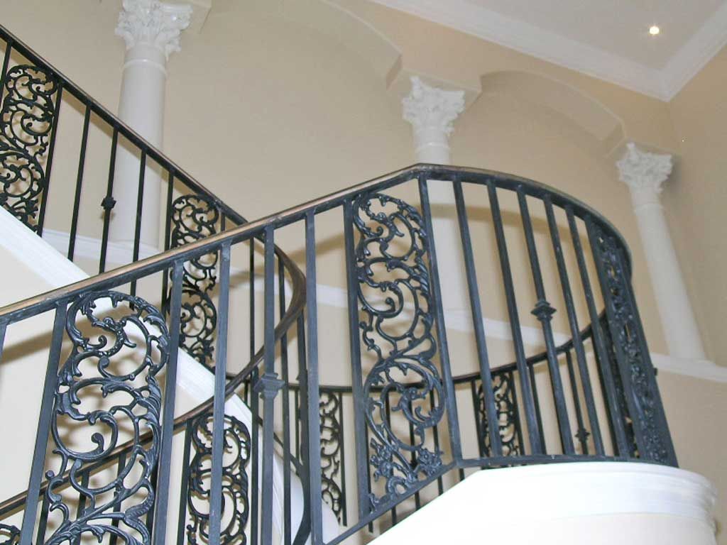 Ornamental iron stair railing