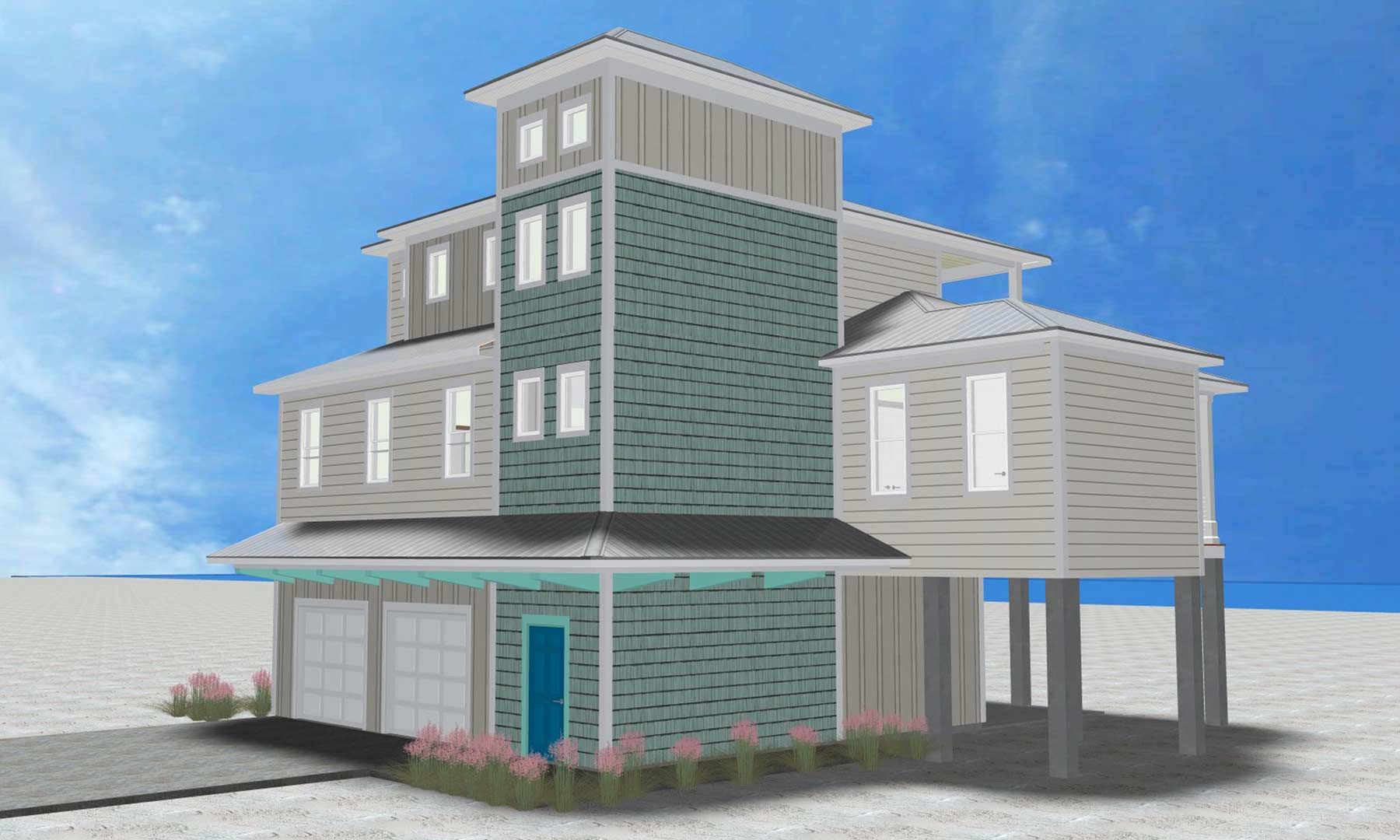 Burchard modern coastal style piling home on Navarre Beach
