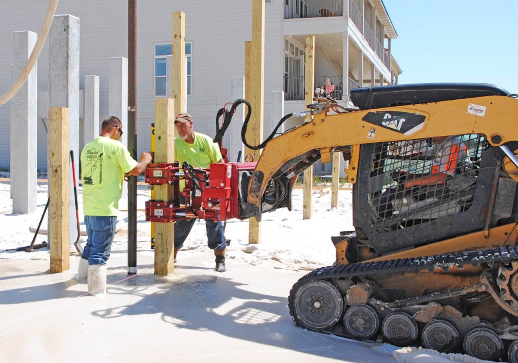 Antinnes concrete piling home on Navarre Beach by Acorn Fine Homes