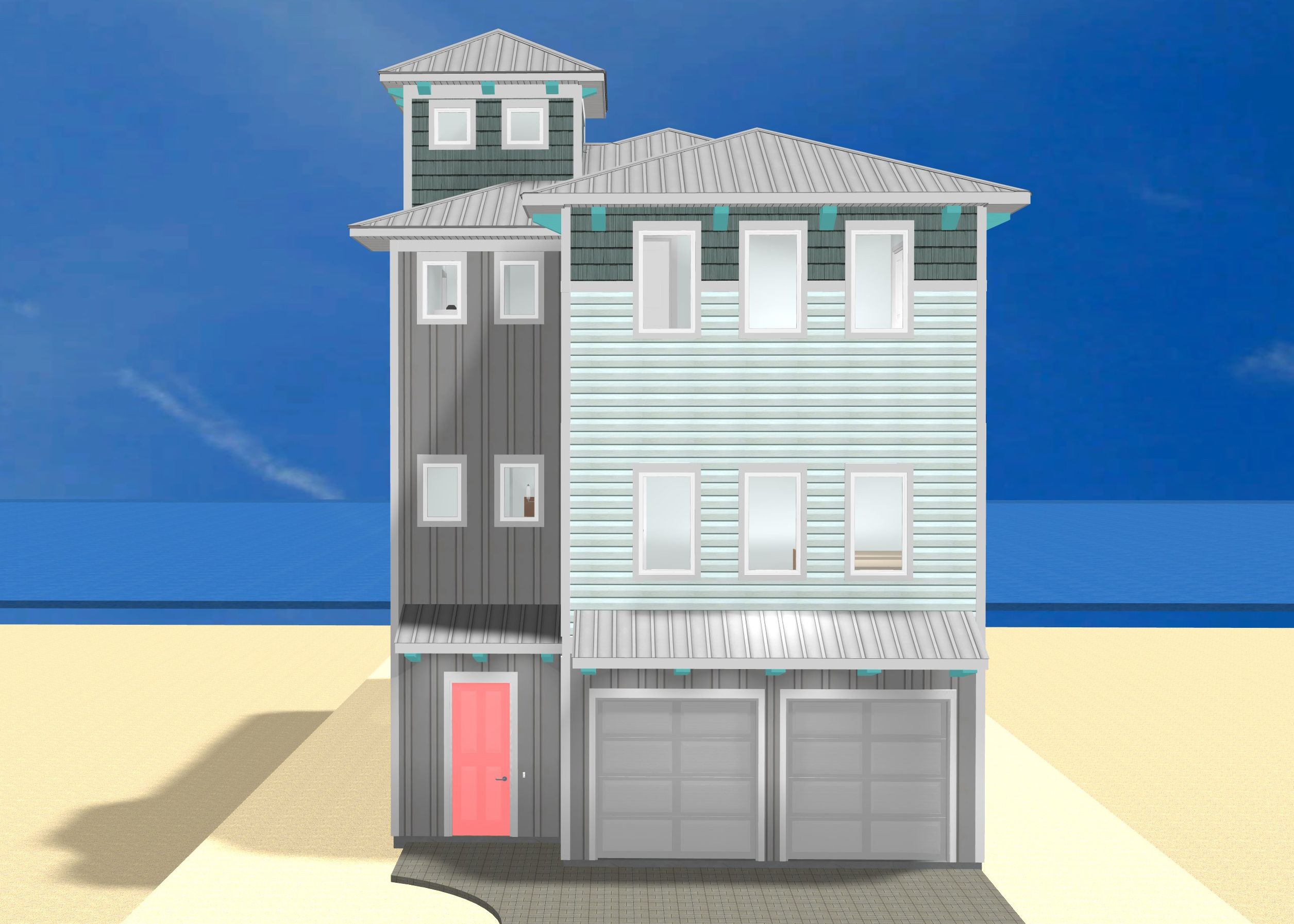 Burchard coastal transitional style piling home on Navarre Beach