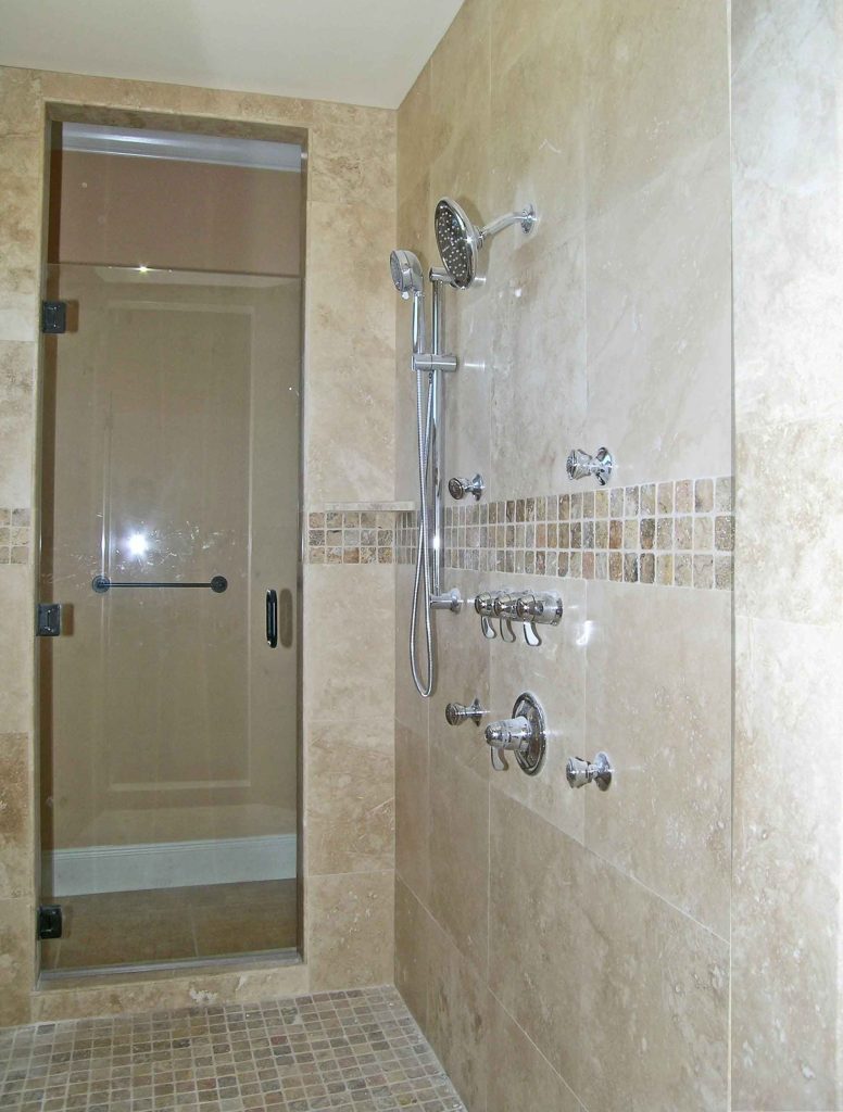 tumbled stone tile accents